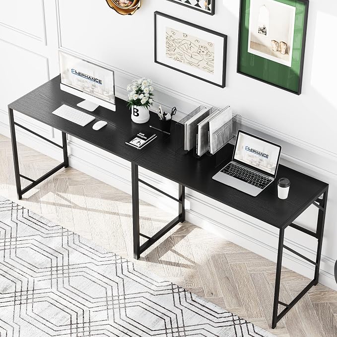 Elephance Folding Desk Writing Computer Desk for Home Office No-Assembly | Study Office Desk,Foldable Table for Small Spaces,39.4 Inch,Black - Image 7