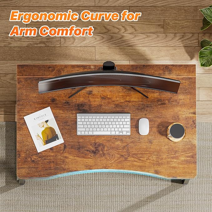 Huuger Folding Desk for Small Spaces, 31.5 Inch Foldable Computer Table, Easy Assembly, for Home Office, Study, Bedroom, Dorm, Space Saving, Small Writing Work Office Computer Desk, Rustic Brown - Image 5
