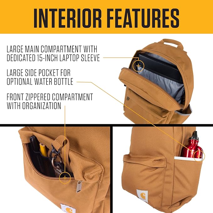 Carhartt Classic 21L Backpack Mossy Oak Bottomland | Classic Laptop, Water-Resistant Pack with 15 Laptop Sleeve and Organizational Compartments, Mossy Oak Bottomlands - Image 3