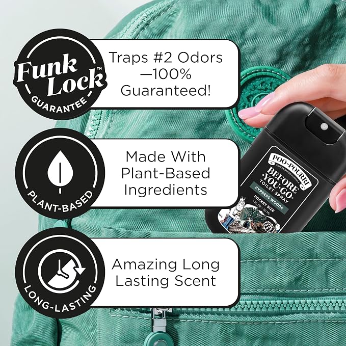 Poo-Pourri Cypress Woods Pocket Sprayer Before-You-Go Toilet Spray - Instantly Trap Bathroom Odor - Plant Based Ingredients & Essential Oils - No synthetic fragrance - Cypress, Pine, Fresh Air Scent - Image 3