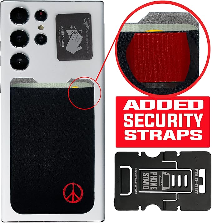 Phone Wallet - Adhesive Card Holder - Cell Phone Pouch - Stick on Lycra Pocket by Gecko - Carry Credit Cards and Cash - Image 8