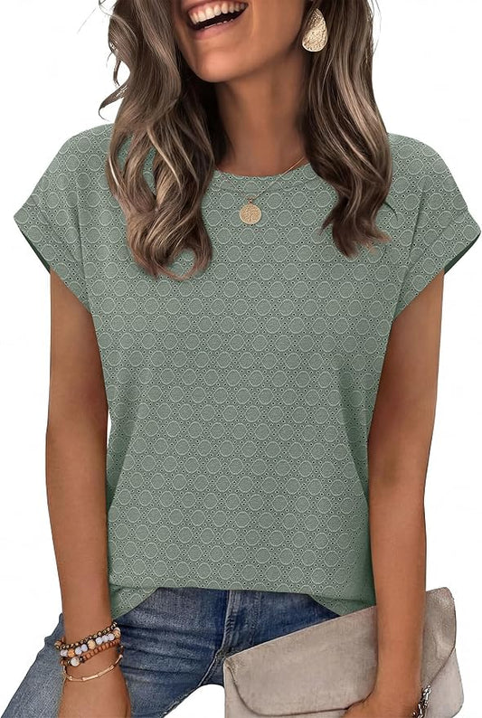 Alaroo Womens Summer Tops Short Sleeve Shirts Crew Neck Tshirt Cute Trendy Tunic Blouses (S-3XL) by Alaroo