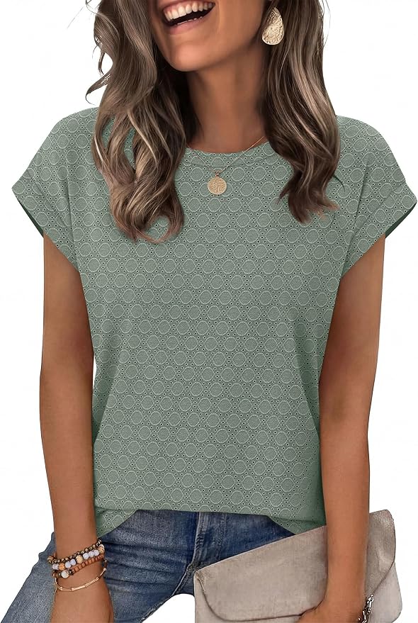 Alaroo Womens Summer Tops Short Sleeve Shirts Crew Neck Tshirt Cute Trendy Tunic Blouses (S-3XL) by Alaroo