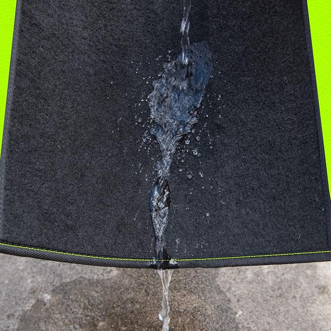 CAR PASS Fluorescent Leather & Waterproof Car Carpet Floor Mats, Universal Car Mats Fit for SUV,Vans,sedans, Trucks,Set of 4pcs Car Carpet with Anti-Slip nibbs Driver Heel Pad (Black Green Lime) - Image 6
