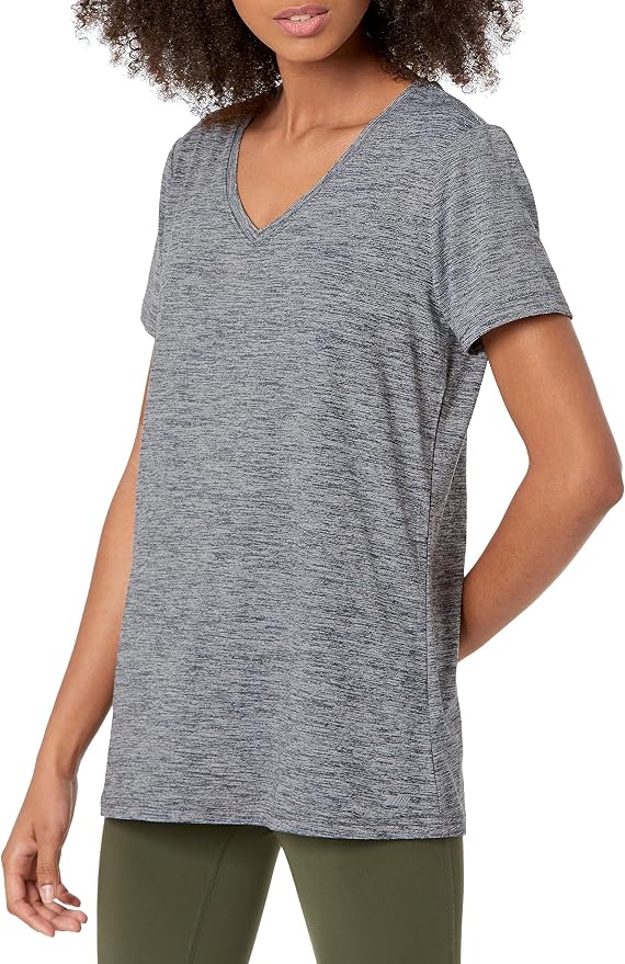 Amazon Essentials Women's Active Quick Dry Tech Stretch Short-Sleeve V-Neck T-Shirt (Available in Plus Size), Pack of 2 - Image 3