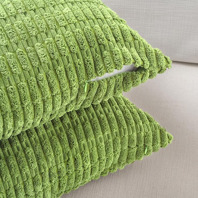 Fancy Homi 4 Packs Decorative Throw Pillow Covers for Living Room Couch Bed, Modern Farmhouse Boho Home Décor Accent Cushion Case, 24" x 24", Lime Green - Image 3