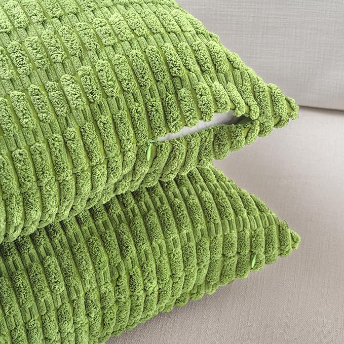 Fancy Homi 4 Packs Decorative Throw Pillow Covers for Living Room Couch Bed, Modern Farmhouse Boho Home Décor Accent Cushion Case, 20" x 20", Lime Green - Image 3