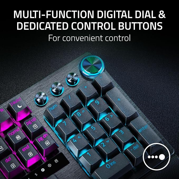 Razer Huntsman V3 Pro 8KHz Esports Gaming Keyboard, Analog Optical, Black | Gen-2 Analog Optical Switches, Rapid Trigger, Adjustable Actuation, Media Controls, PBT Keycaps - Image 12