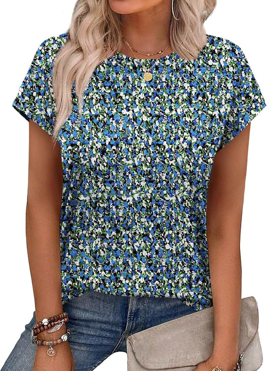 Alaroo Womens Summer Tops Short Sleeve Shirts Crew Neck Tshirt Cute Trendy Tunic Blouses (S-3XL) by Alaroo