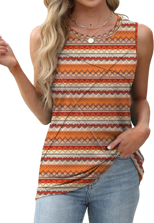 WIHOLL Women's Sleeveless Summer Crewneck Loose Fit Tank Tops - Image 2