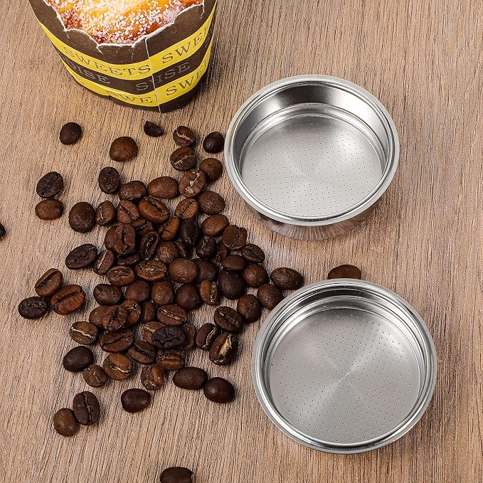 2 Pcs Stainless Steel Coffee Filter, 51mm Pressurized Espresso Filter Basket for Portafilter Machines Espresso Machine Parts Compatible with 51mm Portafilter Coffee Machines (1 Cup+2 Cups) - Image 7