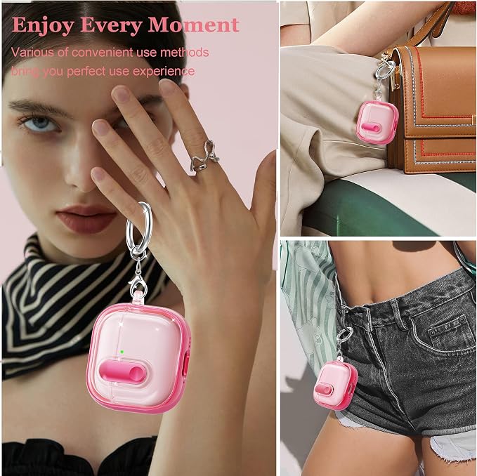 for AirPods 4th Generation Case 2024 with Bright Plated Bezel and Switches, Military-Grade Shockproof Transparent Anti-Yellowing for AirPods 4 Cover, Peach Pink - Image 2