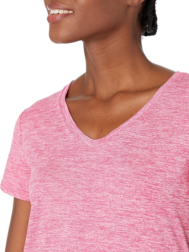 Amazon Essentials Women's Active Quick Dry Tech Stretch Short-Sleeve V-Neck T-Shirt (Available in Plus Size), Pack of 2 - Image 4
