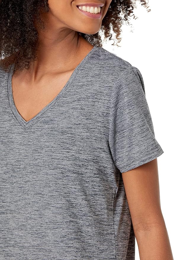 Amazon Essentials Women's Active Quick Dry Tech Stretch Short-Sleeve V-Neck T-Shirt (Available in Plus Size), Pack of 2 - Image 4