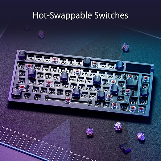 ASUS ROG Azoth Wireless Mechanical Gaming Keyboard – 75% TKL, Tri-Mode Connectivity, Hot Swappable Pre-lubed ROG NX Storm Clicky Switches, PBT Keycaps, RGB, OLED Display, PC/Mac Support - Black - Image 5